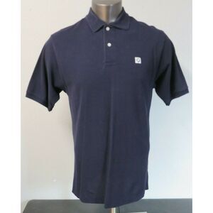 Mens‎ BMW Life Style Short Sleeve Polo Shirt Size M Solid Blue Cotton
